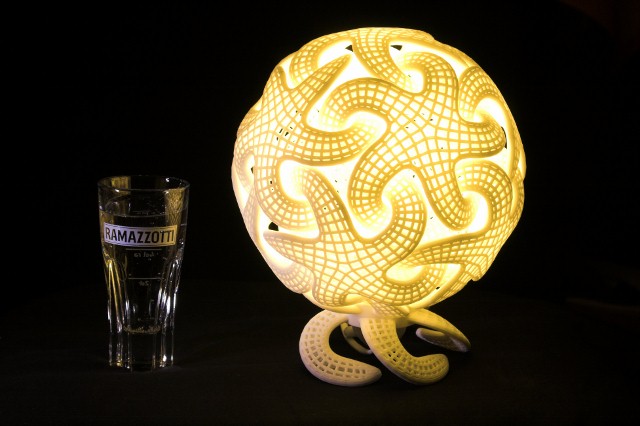 Starfish lamp with glass